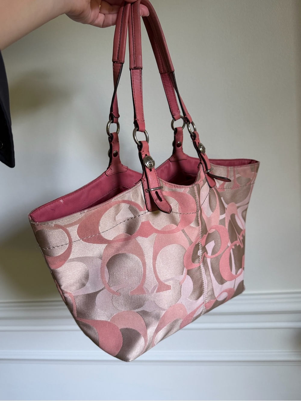 Y2K Vintage Coach Poppy Signature Sateen Shimmer Tote